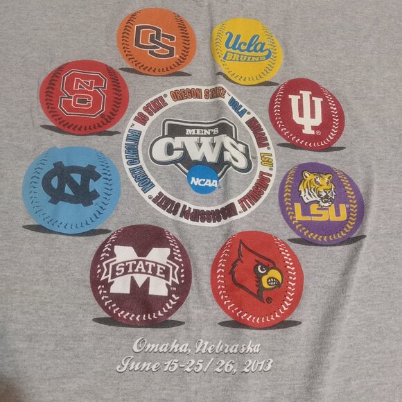 NCAA College World Series 2013 Men's Short Sleeve T Shirt XL - Picture 3 of 8